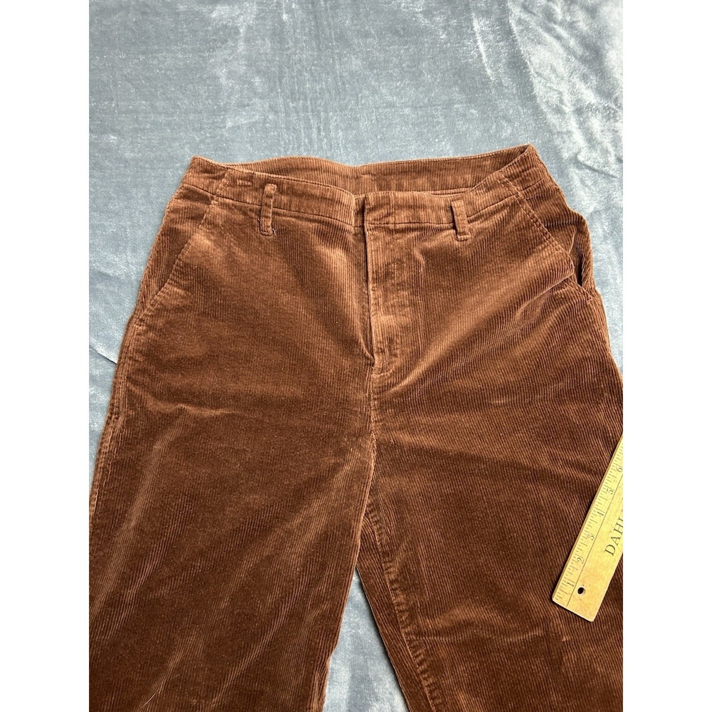 Gap Brown Corduroy Pants Womens 12 Tall Minimalist Normcore Stretch Wide Leg - Picture 14 of 14
